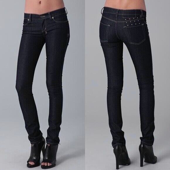 Ksubi Skinny Ankle Zip Denim Jeans Navy‎ Blue - Picture 1 of 12